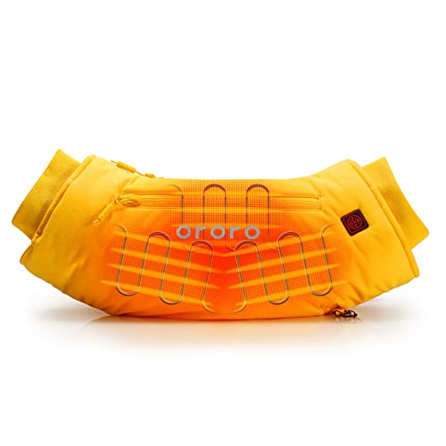 ORORO Heated Hand Muff, 14 Hours of Warmth, Electric Hand Warmer Pouch with Rechargeable Battery (Yellow)