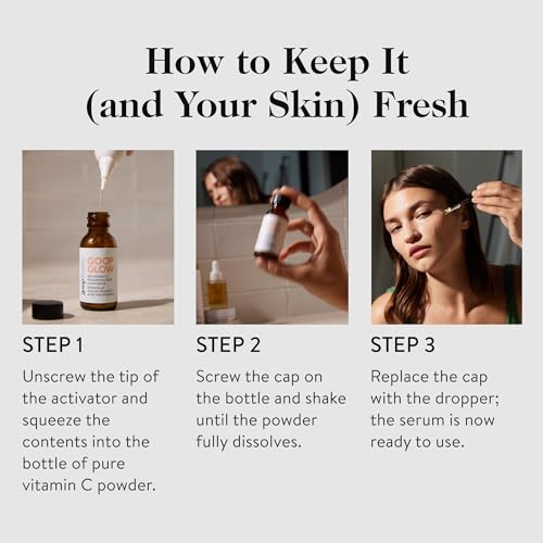 goop Beauty 20% Vitamin C + Hyaluronic Acid Serum | Improves Tone, Texture, & Hydration | L-ascorbic Acid and Hyaluronic Acid | Paraben and Silicone Free | 1 fl oz