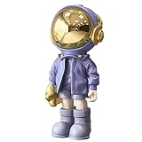 EZ4ENCE Astronaut Statues Spaceman Sculpture Resin Arts Gifts Purple Figurine Ornament Room Decor fo
