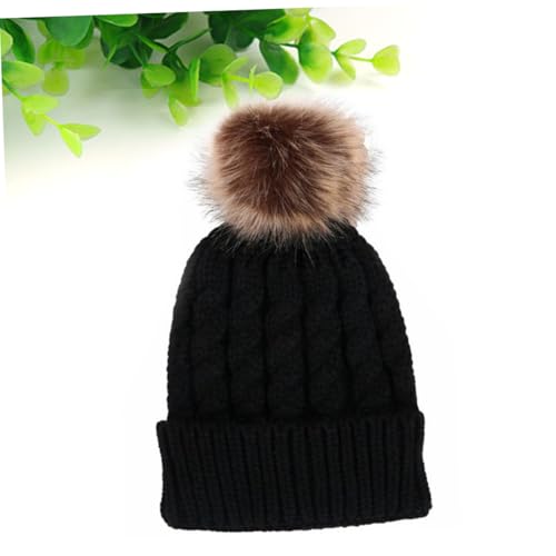 Bonnets chauds tricotés en maille extensible noir tendance lot de 3