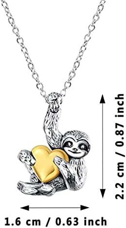 Sloth Jewelry Gifts Sterling Silver Sloth Necklace Earings Heart Sloth Jewelry For Women Men Girls Boys Christmas Gifts Bridal Jewelry Set for Wedding Pearl Crystal
