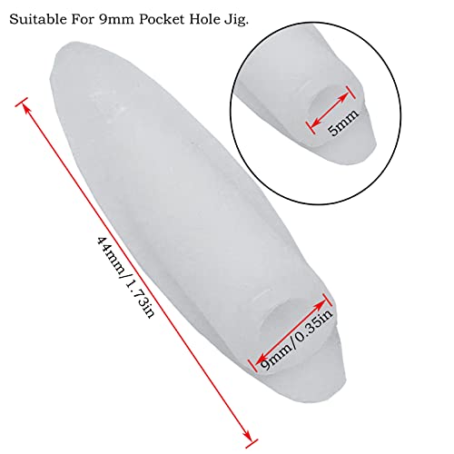 100pcs Plastic Wood Plugs Covers Slant Hole Caps,Pocket Hole Plug, for Pocket Hole Jig Wood Working Accessories Tools(White)
