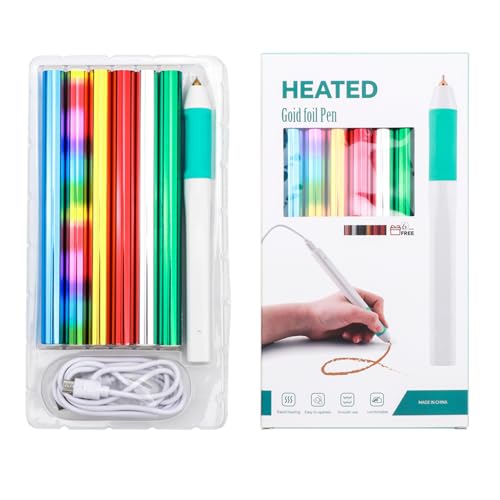 7PCS/Set Hot Heated Foil Pens & Hot Foil Roll Set for Card Making Craft Scrapbooking Drawing Pen with USB Cable DC5V Write, Trace, and Stencil Your Way to Shiny Foiled Beauty Using the Hot Foil by BAOFALI - Image 8