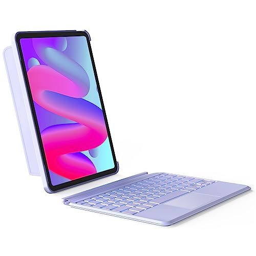 Inateck Étui Clavier pour iPad Air 6 11" 2024, iPad Air 5/4 10,9", iPad Pro 11" 4/3/2/1, Support/Paysage, pavé Tactile Amovible avec rétroéclairage 7 Couleurs,