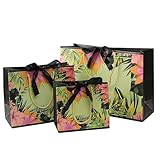 Paquete de 15 bolsas flores multicolores for plantas, mano informales con cinta for ropa, joyas, comida for llevar, grandes almacenes(Noir)