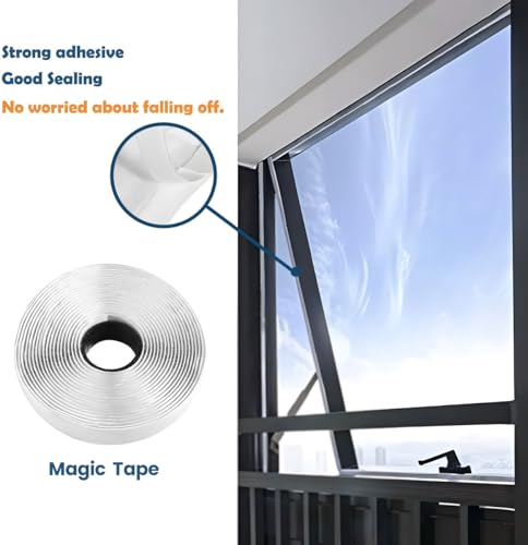 MOEGFY 400CM Fensterabdichtung für Mobile Klimageräte, Klimaanlagen, Wäschetrockner, Ablufttrockner, Hot Air Stop zum Anbringen an Fenster, Dachfenster, Flügelfenster, Fensterabdichtung Klimaanlage