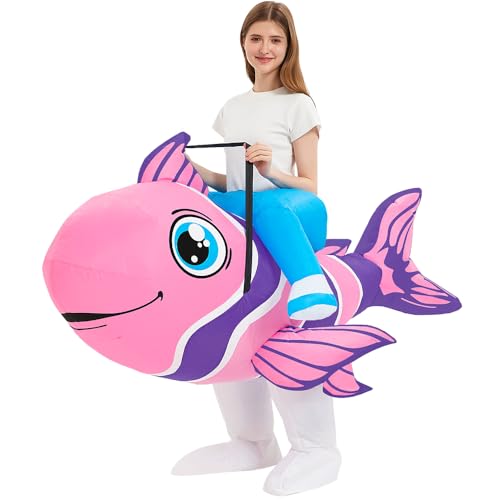 Nadmuchiwany kostium tropikalnej ryby dla kobiet i mężczyzn, impreza cosplay dla dorosłych, kostium do siedzenia dla tropikalnych ryb, nadmuchiwany kostium na Halloween