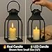 Decorative Metal Lanterns Indoor Outdoor, Candle Holder for Porch, Patio, Fireplace, Floor, Wedding, Christmas, Fall, Holiday, Farmhouse Table Centerpiece (Black, Set of 2 15.7