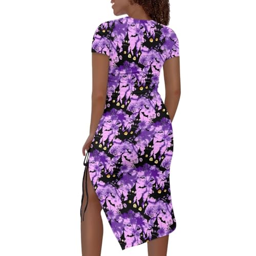Image of Short Sleeve Dress for Women,Sexy Bodycon Dress,Plus Size Slit Dress,String Design s-4xl