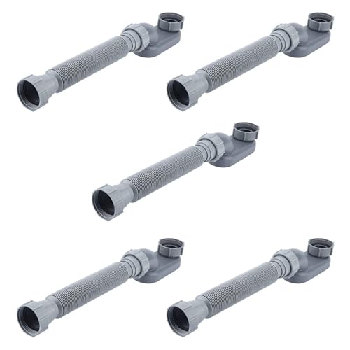 NIZEAMI 5X Profil Bas 1 1/2 P Siphon Flexible Baignoire Douche Tuyau de Vidange Plat P Siphon sur Pied Drain de Baignoire pour Baignoire Baignoire
