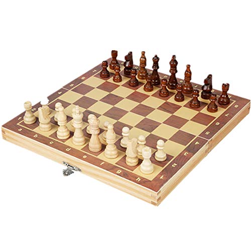 Foldable Wooden Chess Set Magnet International Chess Educational Toy