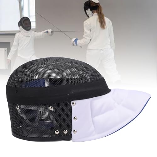 ZIZEV Fencing Epee Mask Helmet CE 350N Masque Fencing Protective Gear, Carbon Steel Mesh Stab Proof Breathable Fencing Face Cover Protective Gear with Cloth Lining (M) - Thumbnail 5