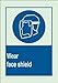 Brady 90725 Glow-In-The-Dark Plastic Brady Glo Personal Protection Sign, 10" X 14", Legend "Wear Face Shield (with Picto)"