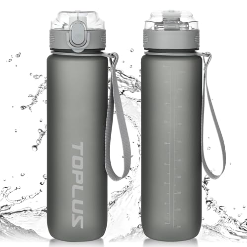 TOPLUS Trinkflasche 1l Sport- 100% BPA-frei, Wassweflasche mit Filter, 1000ml Sportflasche für Fahrrad, Camping, Sport- Leicht, Wiederverwendbar