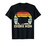 Chonk Cat Mom Scale Meme Funny Retro Style Mommy Cats Memes T-Shirt