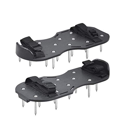 ZYJFP Lawn Aerator Shoes,2 Adjustable Straps Lawn Aerator Sandals for Lawn Or Yard Universal Size,Black