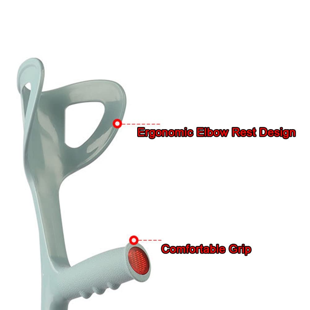 Muletas de Antebrazo Ajustables, Muletas Ergonómicas de Antebrazo para Adultos, Muletas Ligeras de Aluminio para Caminar, Adecuadas para Ancianos, Discapacitados, 1 Par
