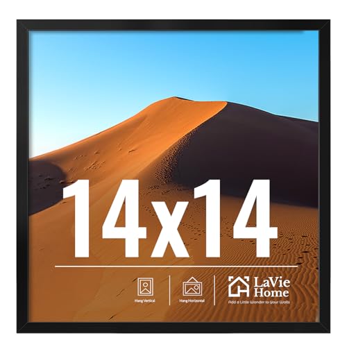Image of LaVie Home 14x14 Picture Frame for Wall Display, 14x14 Black Picture Frame with HD Plexiglas, 14 x 14 Square Frame 1 Pack, Display Frame for Vertical or Horizontal, Classic Collection