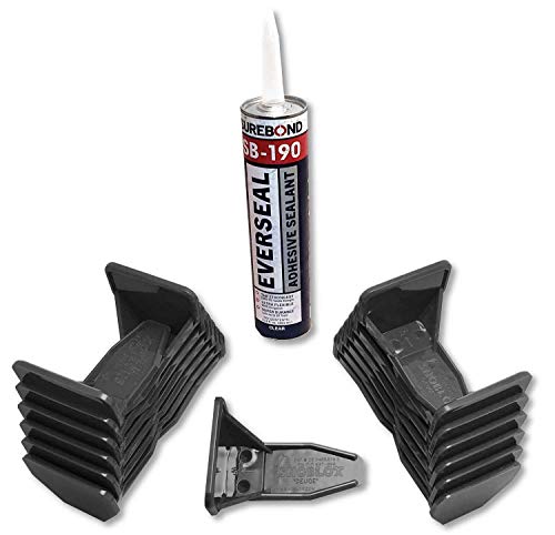 SnoBlox® Deuce Snow Guards for Metal Steel Corrugated Roof (25 pieces with Adhesive) (Dark Gray)