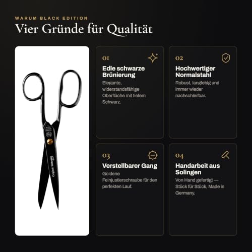 Foto von NTS-Solingen Schere aus der BLACK EDITION | Küchenschere | Allzweckschere | Haushaltsschere | 18 cm - 7,0