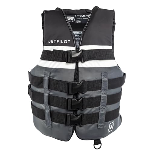 JetPilot S1 Nylon CGA Vest- L/XL-Black Adult Water Life Jacket Vest for Extreme Sports Boat Kayak Paddling Use and Safety Sports Vests for Men and Women