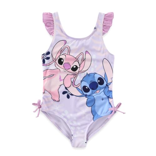 Image of Disney Lilo & Stitch Angel Girls Swimsuit UPF 50+ One Piece Bathing Suit for Big Kids