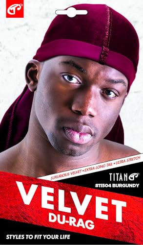 Titan Velvet Durag 1pc Silk Du rag for Men Satin