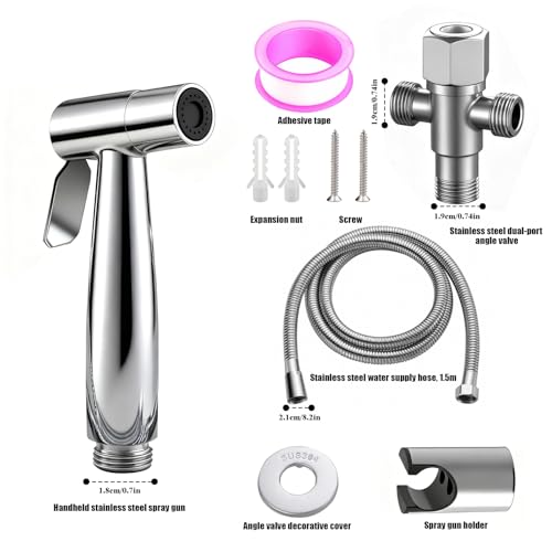Homshsjhkis Doccetta Per Bidet, Doccino Per Bidet Portatile In Acciaio Inossidabile, Bidet Wc Con Doppia Modalità, Idroscopino Alta Potenza, Doccia Con Deviatore 2 Vie Per Pulizia Pannolini, Toilette - 2