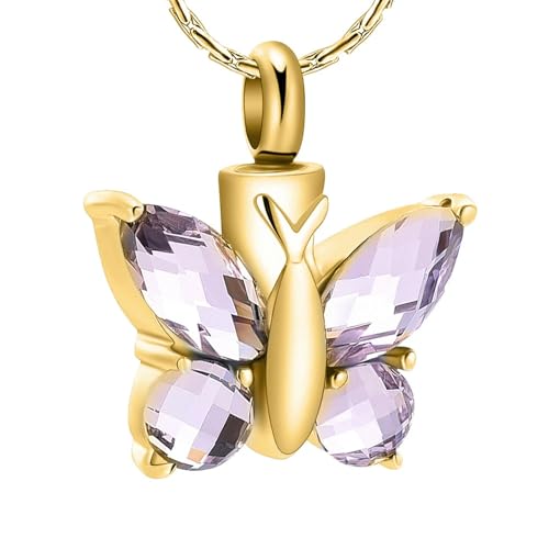 Pendentif urne commémorative en acier inoxydable rose et cristal