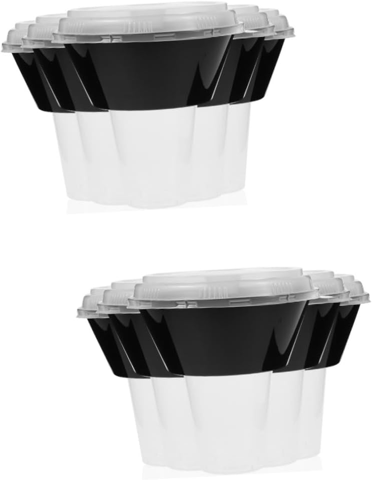 NOLITOY 10sets Portable Snack Bowls Cup and Bowl Design Beverage Cup and Tray for Easy Snacking Outdoors for Parties and Picnics