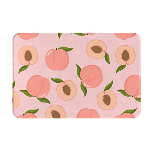 Vucemi Pink Peach Pattern Printed Doormat Outdoor Indoor Rugs Durable Door Mats Absorben Rubber Backing Non-Slip Welcome Mat - 16X24In #TOP11