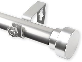 Rod Desyne Bonnet 1" OD 160-240 inch-Satin Nickel Single Curtain Rod Set, 160-240"