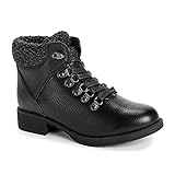 MUK LUKS Mens Lukees By Women's Hiker Denali Fashion Boot, Black, 10 US