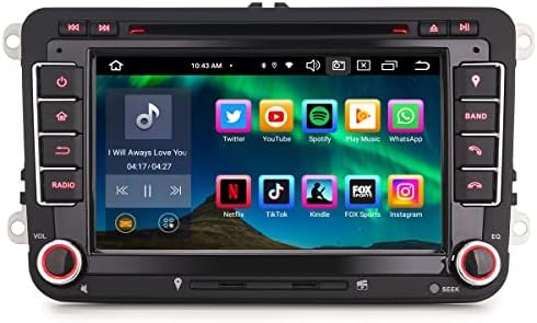 Erisin Car Stereo GPS Sat Nav DAB+ Radio 8-Core 7" Android 10.0 for VW Passat Golf MK 5/6 Touran Skoda Seat Tiguan T5 Transporter Support DVD DSP CarPlay Android Auto WiFi Bluetooth RDS 4GB+ 64GB