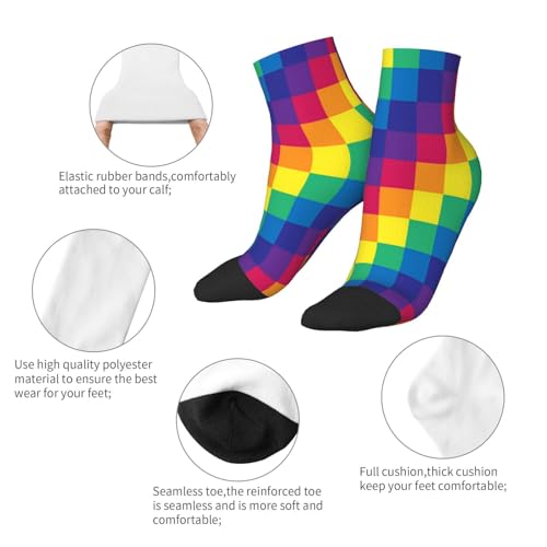 Men Women Gay Pride Ankle Socks Quarter Athletic Socks4