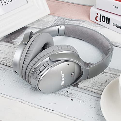Image of Krone Kalpasmos Premium Ear Pad Replacement for Bose Headphones Earpads, Compatible with Bose QuietComfort 35 ii /QC35 /QC25 /QC2 /QC15 /Ae2 /Ae2i /Ae2w /SoundTrue & SoundLink Silver