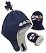 N'Ice Caps Little Boys and Baby Sherpa Lined Fleece Embroidered Hat Mitten Set (6-18 Months, Navy 1 Infant)