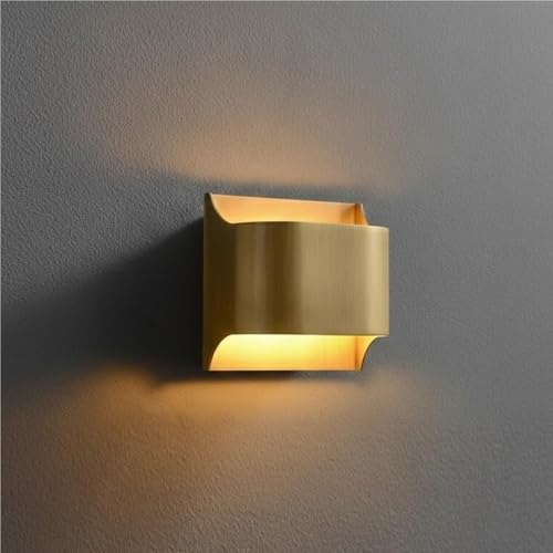 Rectangle Flat Mount Wall Sconce 1 Light Vintage Brushed Gold