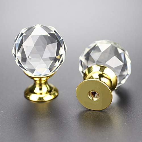 Preisvergleich Produktbild 12 Pcs Gold Kristall Schubladenknöpfe Kabinett Griff Glastürknopf Küche Kleiderschrank Knob Schrank Shinning Zieht