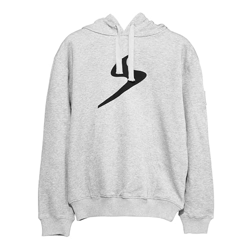 Mens Grey Pullover Hooded With Pocket Logo Printed Hoodie Sweatshirts