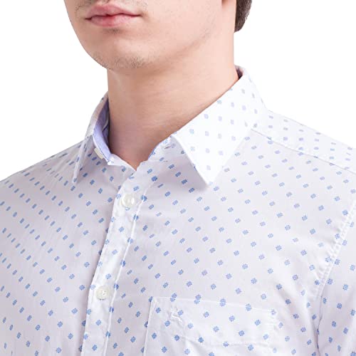 Image of Parx Men's Full Sleeve Slim Fit White Casual Shirt