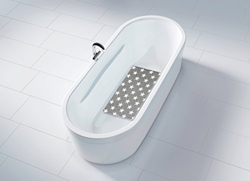 WENKO Stella Non-Slip Bath Mat with Suction Cups 40 x 70 cm Grey