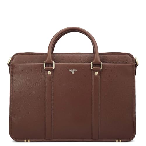 Image of Da Milano Leather Laptop Bag for Men & Women - Fits Up To 15 inch Laptop (1986A)