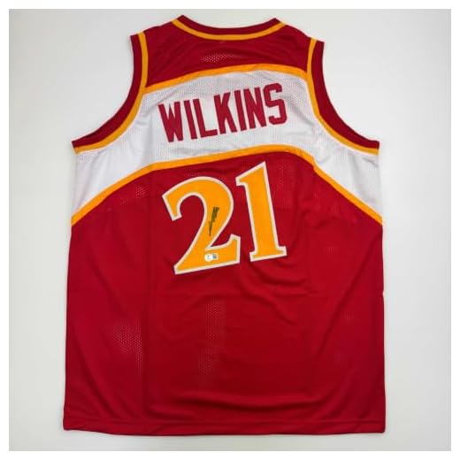 Autographed/Signed Dominique Wilkins Atlanta Red Basketball Jersey PSA/DNA COA