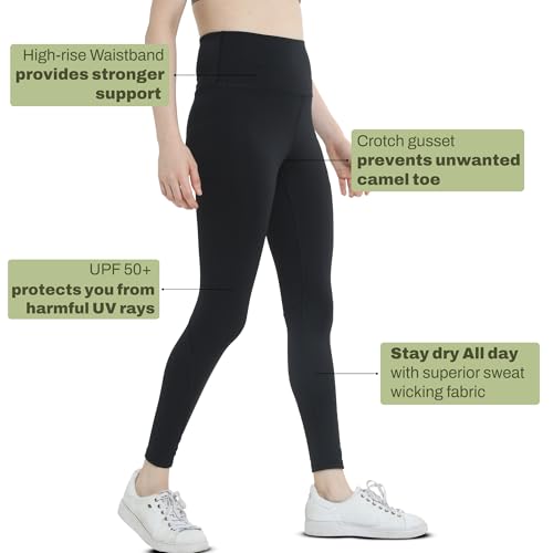 Image of High-Waist Workout Tights for Women - Breathable, Stretchable Activewear Leggings with UV Protection Stylish Sweat-Wicking Gymwear Perfect for Gym, Pilates, Yoga, and Fitness Enthusiasts