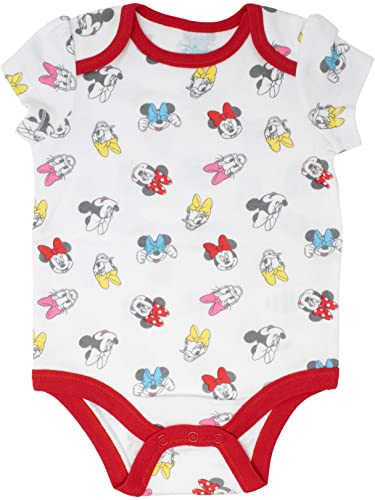 Disney Minnie Mouse Mickey Mouse Donald Duck Newborn Baby Girls 5 Pack Bodysuits Yellow 0-3 Months #TOP3