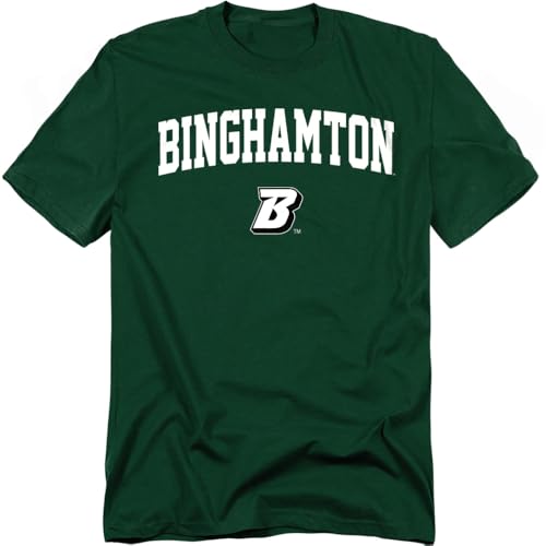 LOGOVISION Binghamton University One Color Arched Unisex Adult T Shirt, Hunter Green, Large
