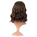 MapofBeauty 14 Inch/35 cm Short Wavy Curly Women Fresh Bright Synthetic Ordinary Flat Bangs Bob Wig (Brown)