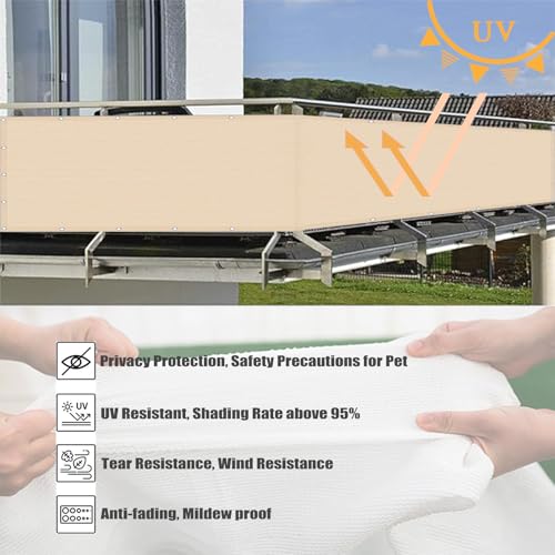 Brise vue balcon respirant 170x250 cache vue extérieur de jardin
