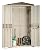 Toomax 76 Cubic Foot Weatherproof Lockable Plastic Outdoor Storage Shed Cabinet for Tools and Patio Accessories, Taupe Gray/Brown